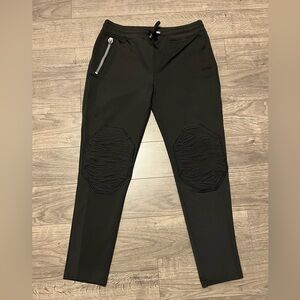Versus Versace Black Joggers with Textured Knee Patches